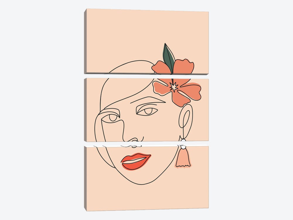 Lineart Woman by Breanna Christie 3-piece Canvas Print