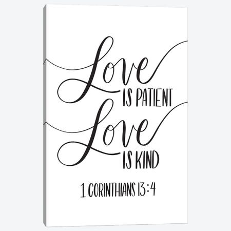 Love is Patient, Love is Kind Canvas Print #PBC5} by Breanna Christie Canvas Wall Art