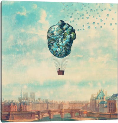 The Unforgetable Love Journey Canvas Art Print - Hot Air Balloon Art