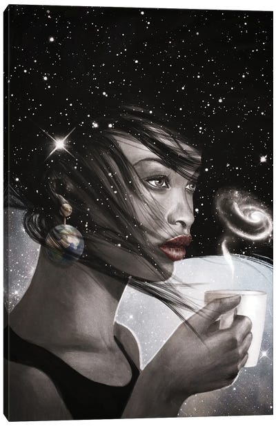 Cosmic Coffee Break Canvas Art Print - Paula Belle Flores