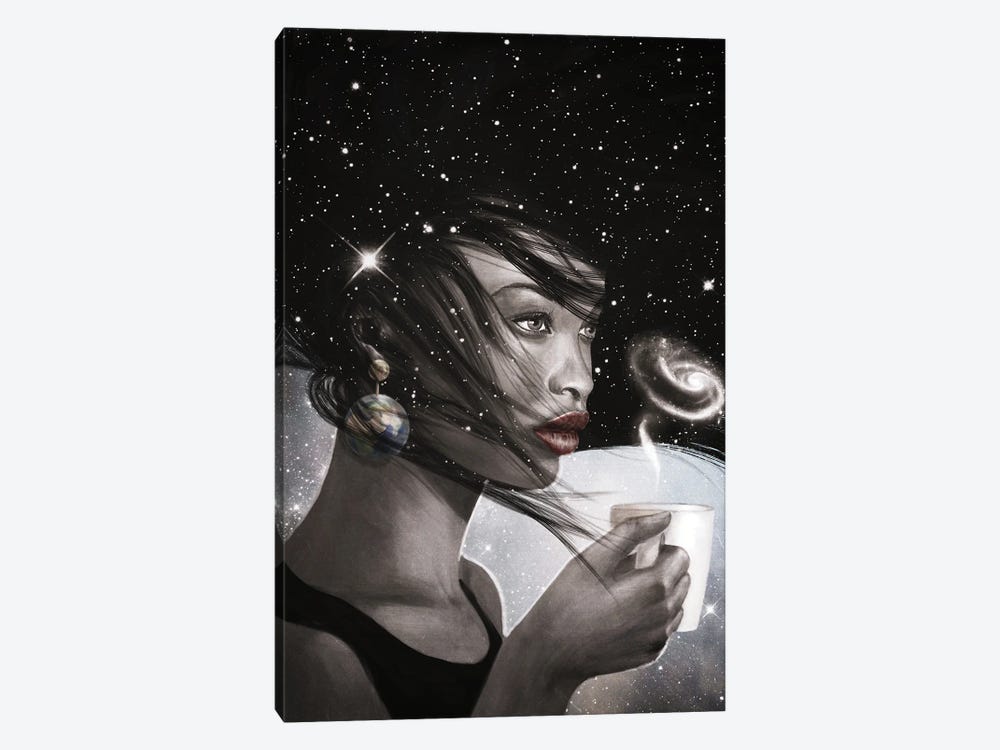Cosmic Coffee Break by Paula Belle Flores 1-piece Canvas Wall Art