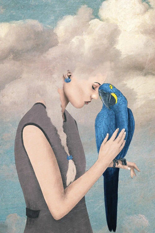 You Are Safe With Me Or Girl With Parrot by Paula Belle Flores wall art