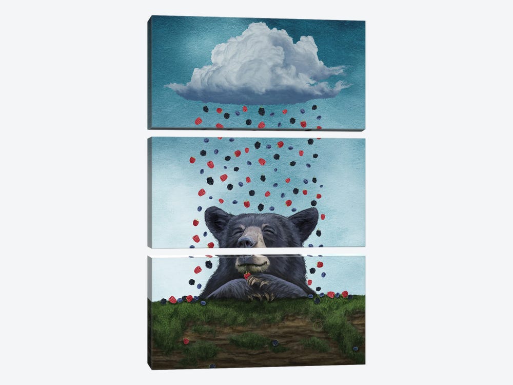 A Bear's Dream by Paula Belle Flores 3-piece Canvas Print