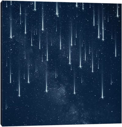 Falling Stars Canvas Art Print - Night Sky Art