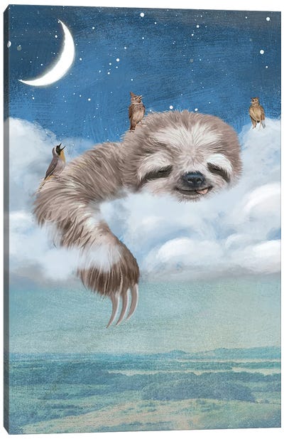 A Sloth's Dream Canvas Art Print - Sloth Art