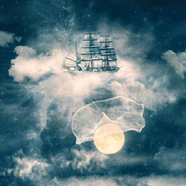 Kids Transportation Art: I Am Gonna Bring You The Moon by Paula Belle Flores