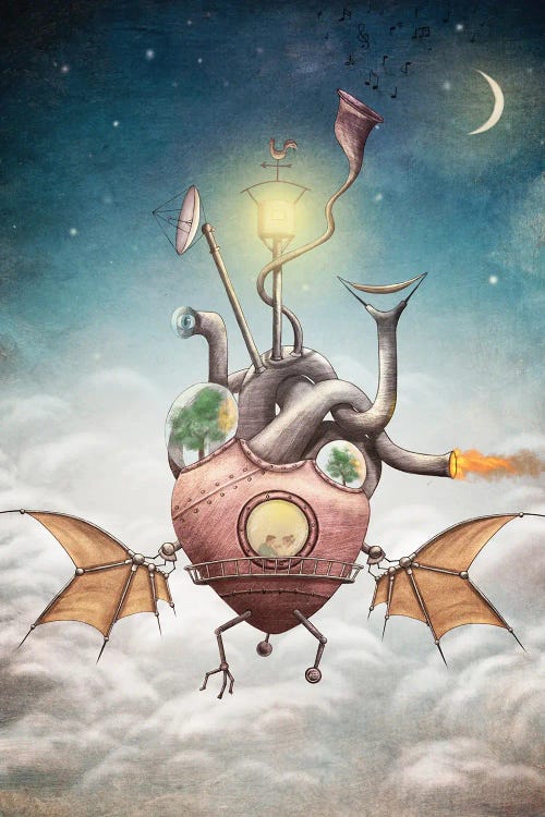 Love Spaceship by Paula Belle Flores wall art