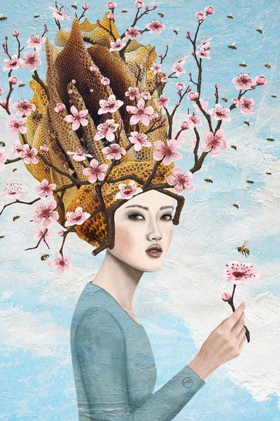 Cherry Blossoms: Beelady by Paula Belle Flores