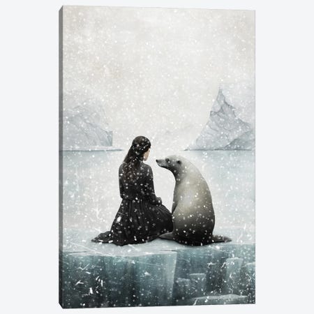 My Friend, The Seal Canvas Print #PBF139} by Paula Belle Flores Canvas Wall Art