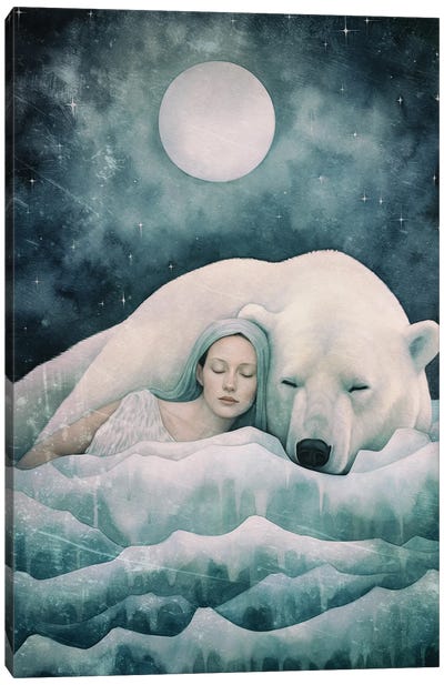 Once Upon A Winter Canvas Art Print - Bear Art