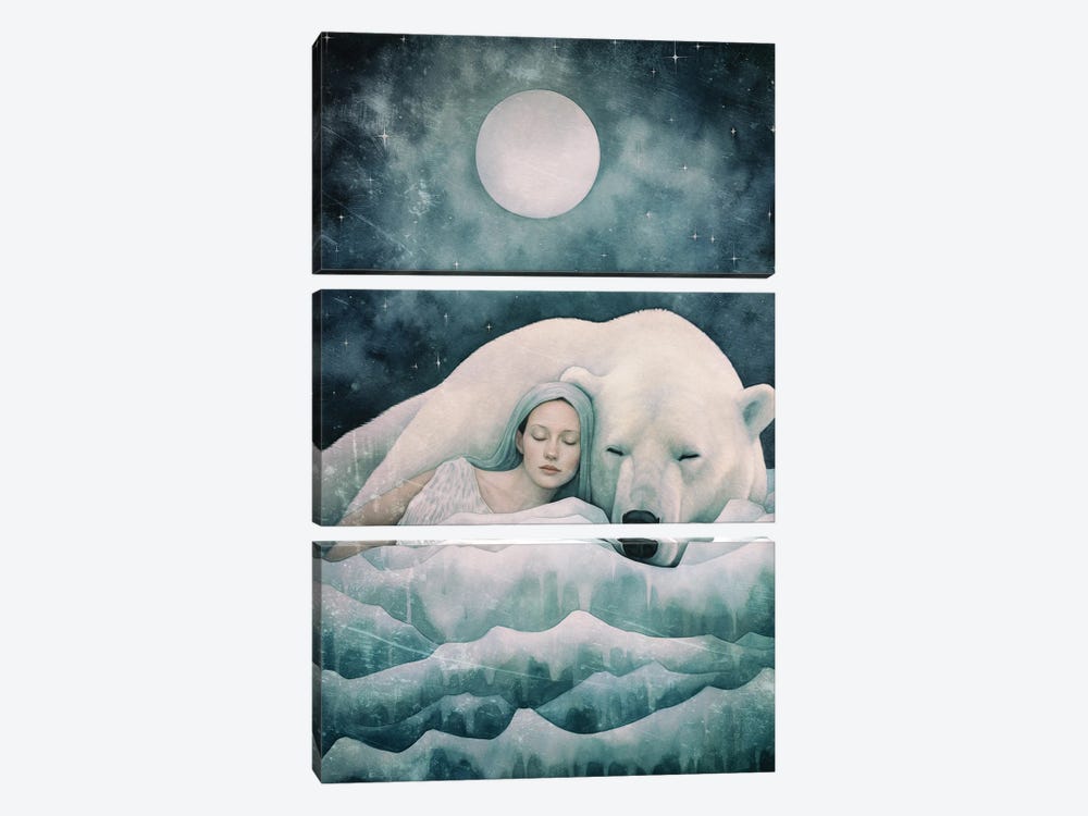Once Upon A Winter by Paula Belle Flores 3-piece Canvas Print