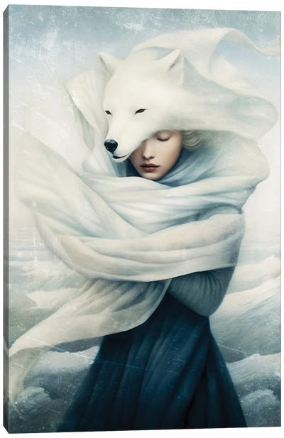Polar Fox Spirit Canvas Art Print - Paula Belle Flores