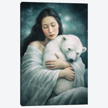 You Are Safe - Polar Bear Version Canvas Print #PBF143} by Paula Belle Flores Canvas Art Print