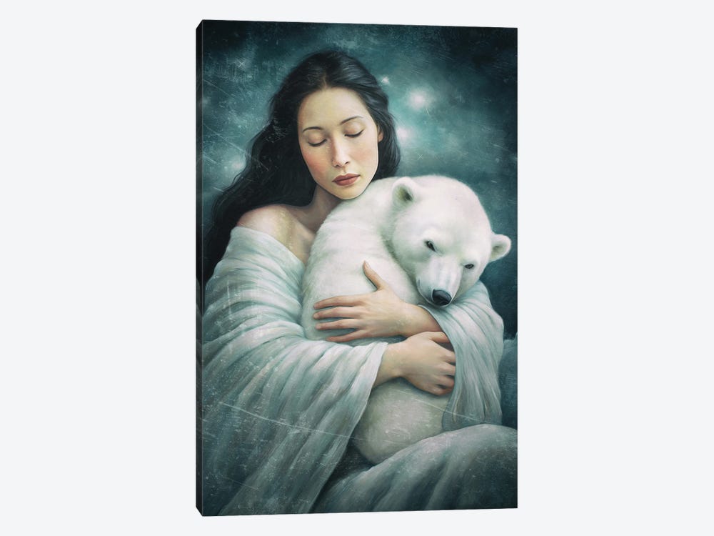 You Are Safe - Polar Bear Version by Paula Belle Flores 1-piece Canvas Art
