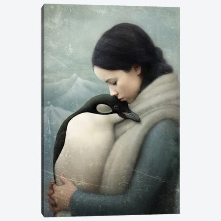 You Are Safe - Penguin Version Canvas Print #PBF146} by Paula Belle Flores Canvas Wall Art