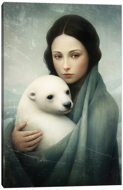 You Are Safe - Seal Version Canvas Art Print - Polar Bear Art