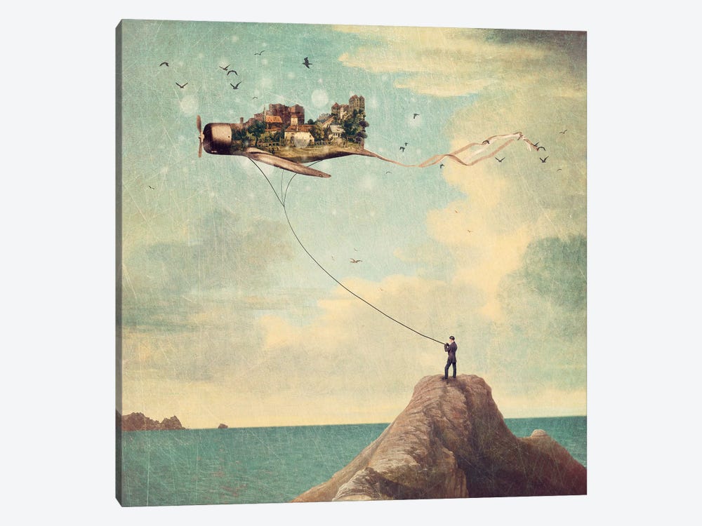 Kite Day by Paula Belle Flores 1-piece Canvas Wall Art