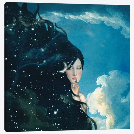 Lady Night Canvas Print #PBF17} by Paula Belle Flores Canvas Art