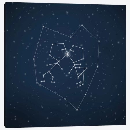 Love Written In The Stars Canvas Print #PBF28} by Paula Belle Flores Canvas Wall Art