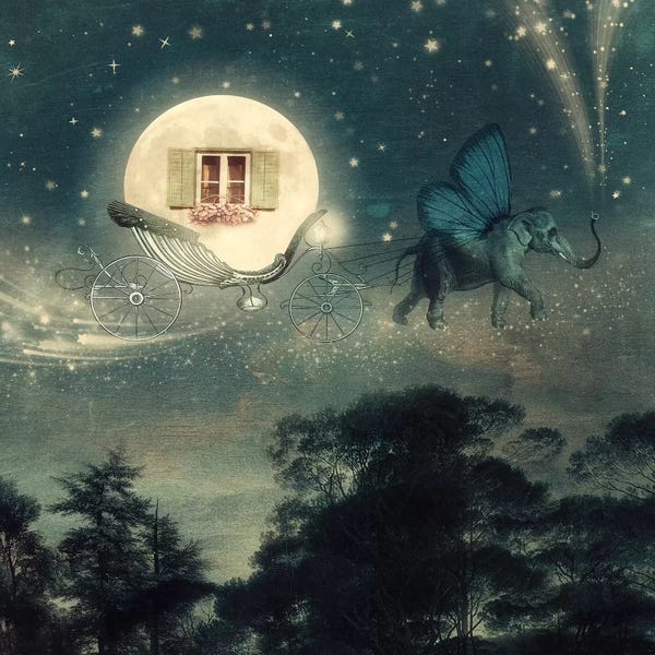 Elephants: Moon Carriage by Paula Belle Flores