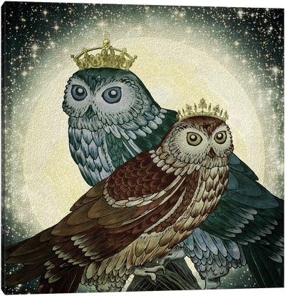 Owls Canvas Art Print - Paula Belle Flores