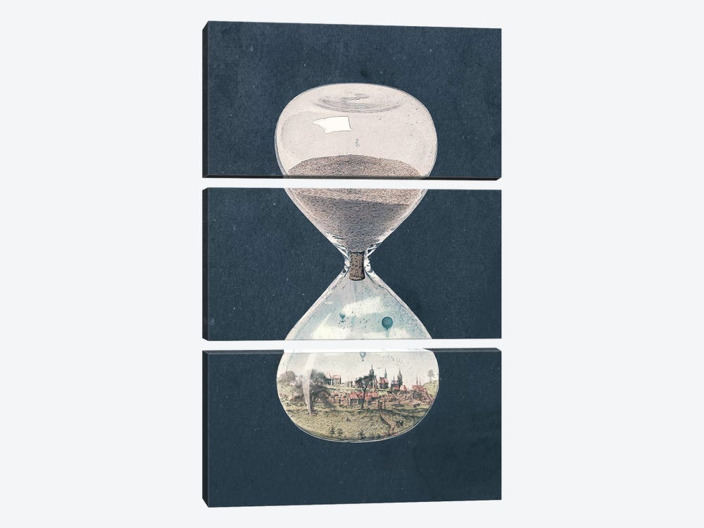 The City Where Time Had Stopped Long Ago by Paula Belle Flores 3-piece Canvas Wall Art
