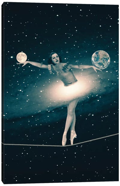 The Cosmic Game Of Balance Canvas Art Print - Paula Belle Flores