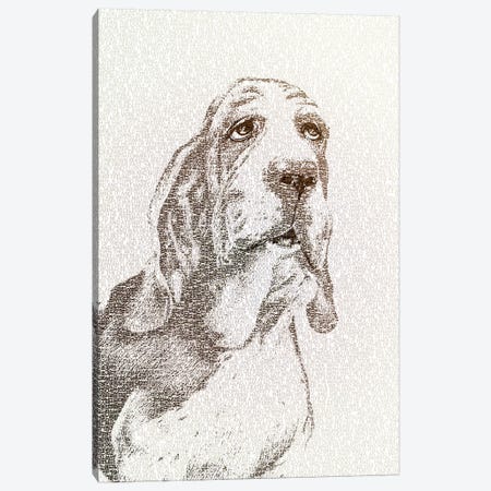 The Intellectual Basset Canvas Print #PBF56} by Paula Belle Flores Canvas Wall Art