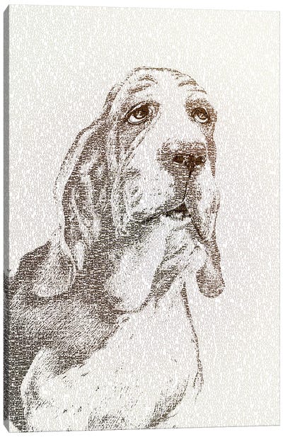 The Intellectual Basset Canvas Art Print - Basset Hound Art