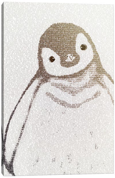 The Intellectual Penguin II Canvas Art Print - Penguin Art