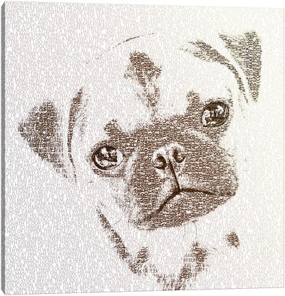 The Intellectual Pug Canvas Art Print - Pug Art