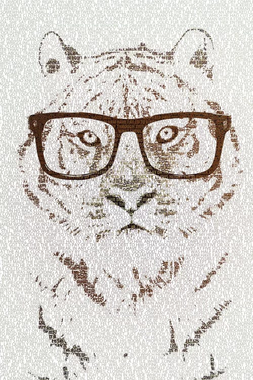 The Intellectual Tiger Hipster Version by Paula Belle Flores wall art