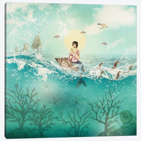 The Ocean Queen Canvas Print #PBF73} by Paula Belle Flores Canvas Art Print