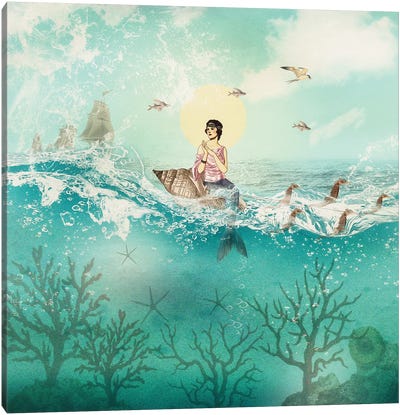 The Ocean Queen Canvas Art Print - Paula Belle Flores