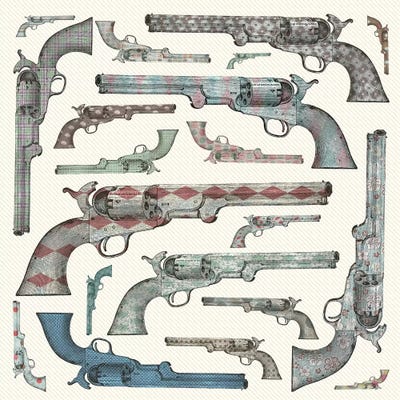 Vintage Pistols by Paula Belle Flores canvas print