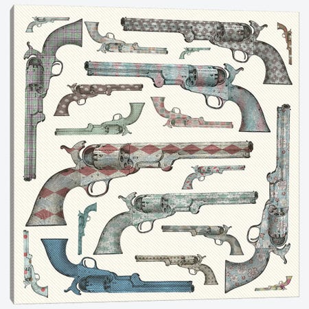 Vintage Pistols Canvas Print #PBF81} by Paula Belle Flores Canvas Art