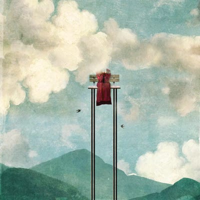 With My Head In The Clouds by Paula Belle Flores framed canvas print