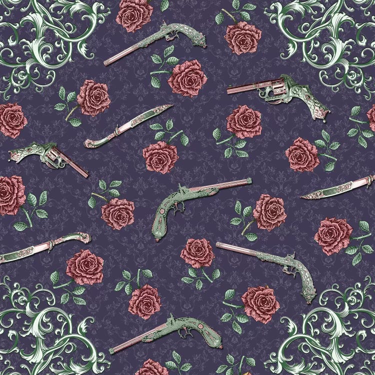 Elegant Guns And Roses by Paula Belle Flores wall art