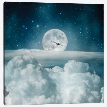 Fly Me To The Moon Toight Canvas Print #PBF90} by Paula Belle Flores Art Print