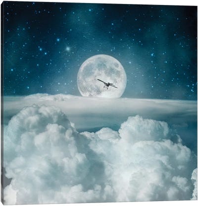 Fly Me To The Moon Toight Canvas Art Print - Paula Belle Flores