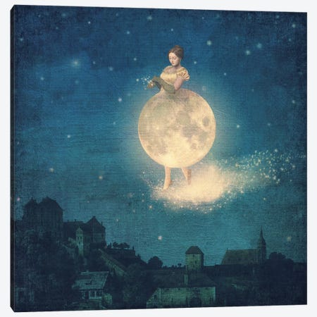 Here Comes The Night Lady Canvas Print #PBF91} by Paula Belle Flores Canvas Art Print