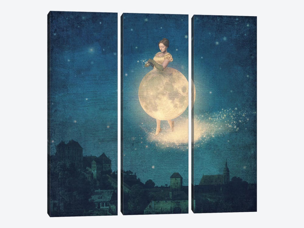 Here Comes The Night Lady by Paula Belle Flores 3-piece Canvas Artwork
