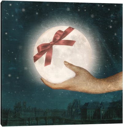 I Brought You The Moon Canvas Art Print - Paula Belle Flores