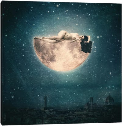 Moon Reverie Canvas Art Print - Astronomy & Space Art