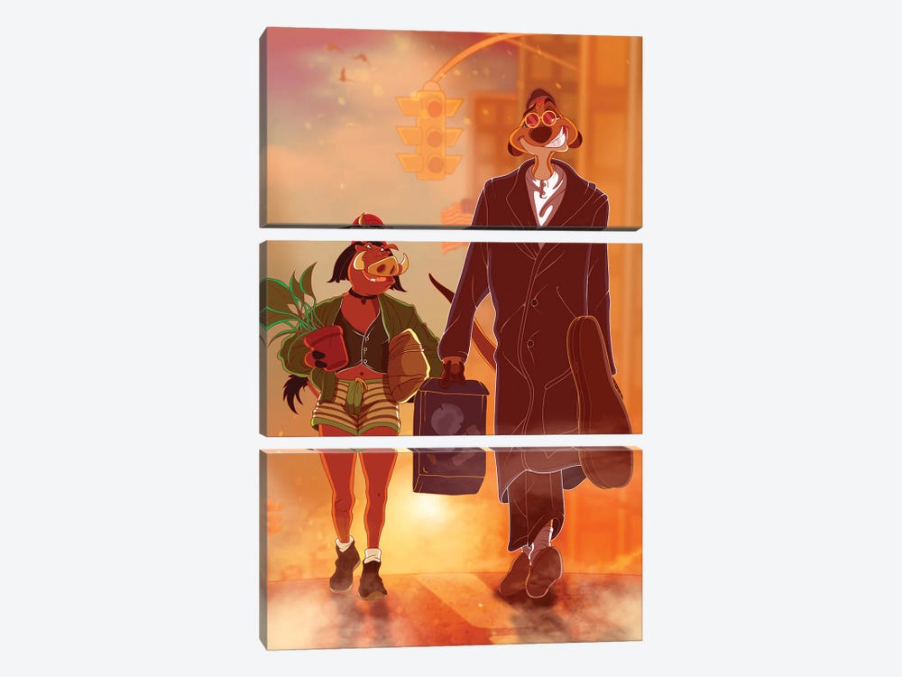 Timon The Professional by PBMahoneyArt 3-piece Canvas Print