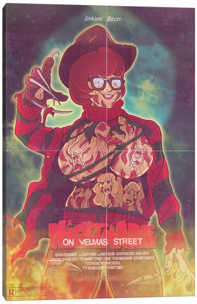 Nightmare On Velmas Street Canvas Art Print - Freddy Krueger