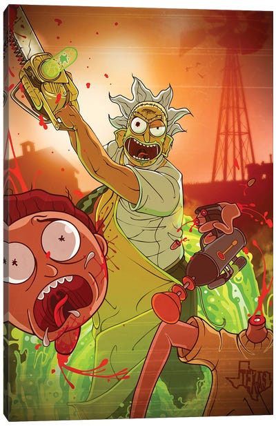 Texas Chainsaw Mortycre Canvas Art Print - Rick And Morty