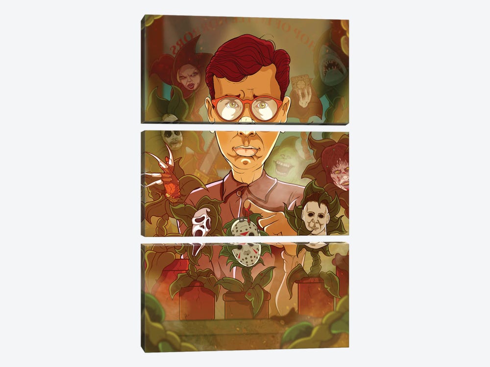 Shop Of Lil Horrors by PBMahoneyArt 3-piece Canvas Print