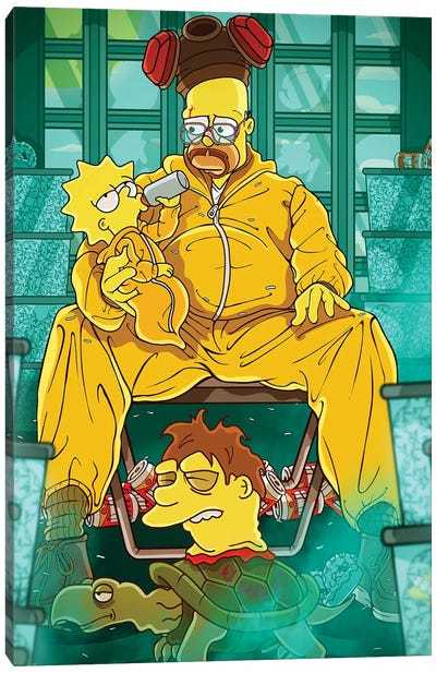 Breaking Dad Canvas Art Print - Homer Simpson