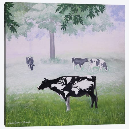 Cow World Canvas Print #PBN118} by Paule Bernard Roussel Art Print